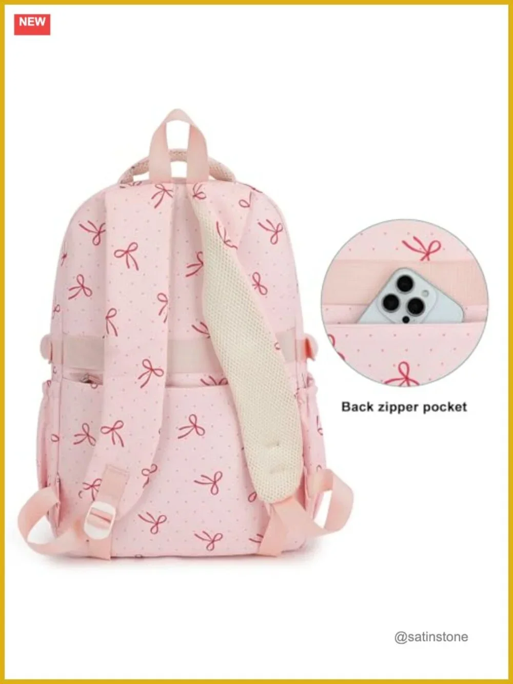 Waterproof Polyester Backpack with Padded Laptop Sleeve for School Travel